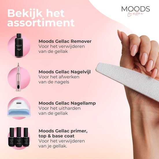 Vernis Semi Permanent Moods Gellac 6-Piece Set - Vernis à ongles en gel - 8ML - Love Story - Gellac - Nails - Gel Polish Starter Pack - Chic Colours
