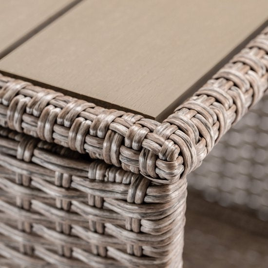 Table d'appoint Casaria Polyrattan - Plateau en WPC 45x45x40cm - Beige