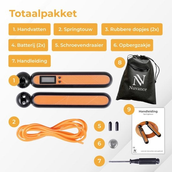 Nuvance - Corde à sauter sportive professionnelle avec compteur numérique - pour adultes et enfants - réglable - Corde à sauter - Speedrope