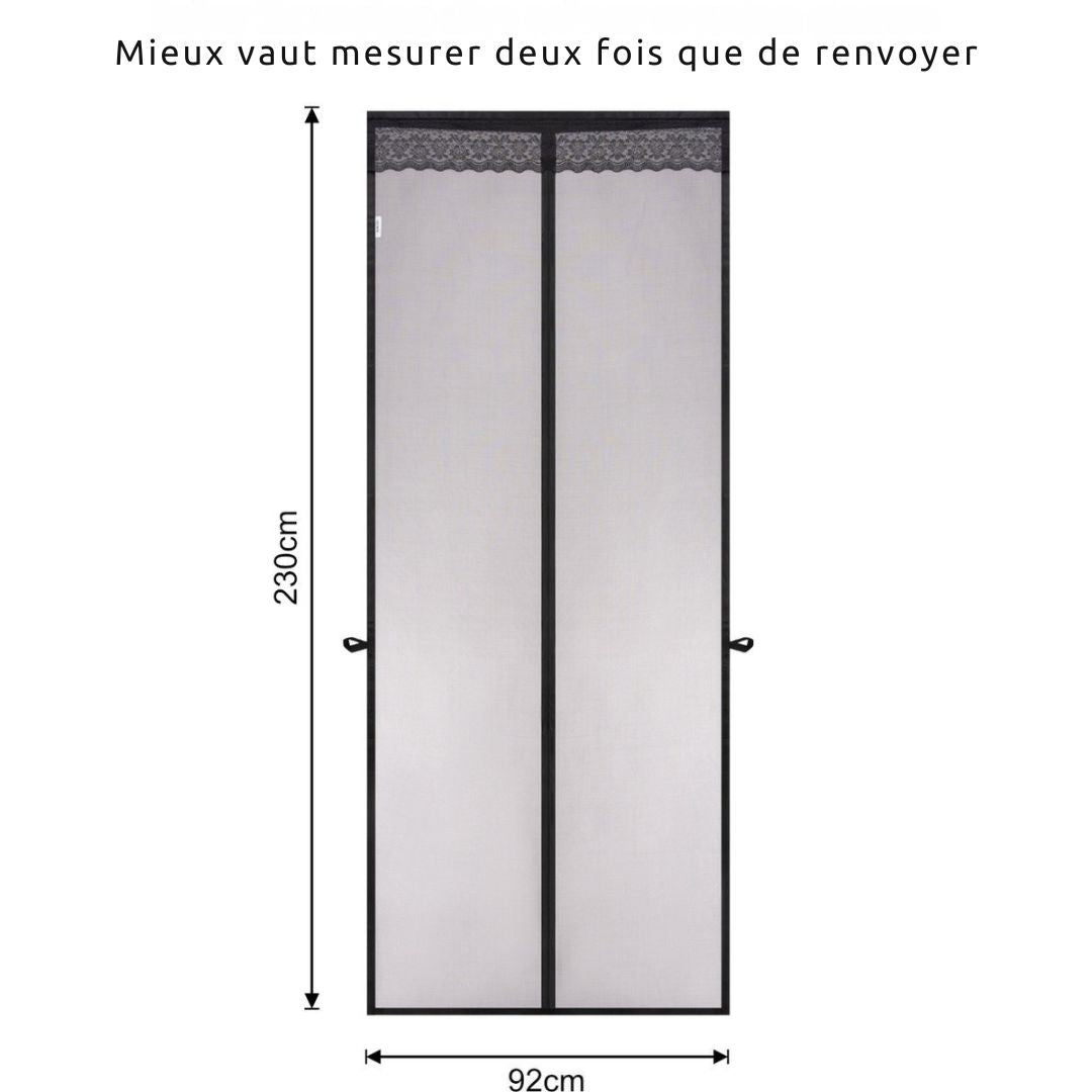 Rideau de porte O'DADDY®- Rideau anti-mouches - Magnétique - FIBRE - Moustiquaire de porte Deluxe 92 x 230 cm - Noir Hor