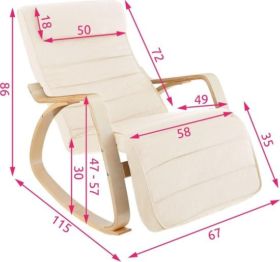 Tectake - Fauteuil à bascule Onda - beige - 403527