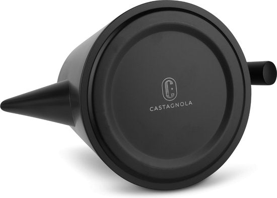 Théière Castagnola avec filtre - Théière à double paroi - Thermos en acier inoxydable - Pichet isotherme 1 L - acier inoxydable - Noir