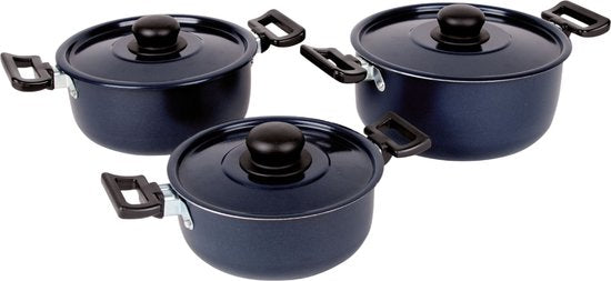 Bo-Camp - Batterie de cuisine - Rondo - 3 pièces - Acier au carbone