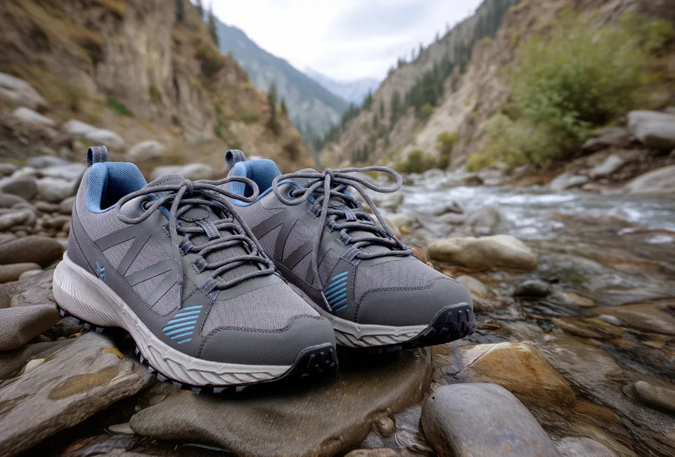 Chaussures de randonnée Milanoro, taille 42 - Softshell - Semelle adhérente - Gris/Bleu