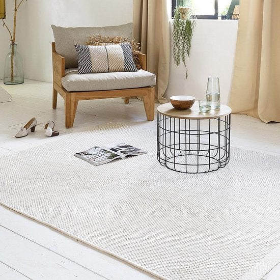 Tapis LIFA LIVING - Vintage - Laine - Blanc - 140 x 200 cm