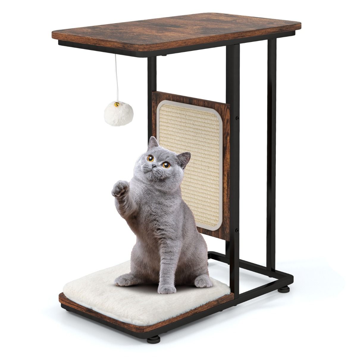 Table d'appoint Coast avec plateau à gratter pour chat - 4 en 1 - Max. 30 kg - 50 x 30 x64 cm - Marron