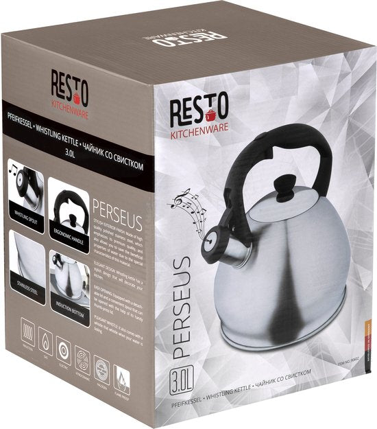Bouilloire sifflante - Resto - 3L - Acier inoxydable - Induction - Argenté