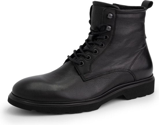 DenBroeck Foundry St. High chaussures à lacets pour hommes - Bottes doublées - Cuir noir