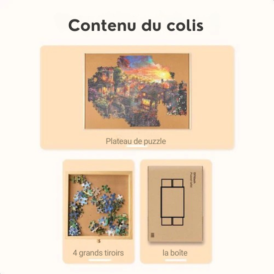 Table de puzzle – DIYDash – 1000 pièces – 4 tiroirs – Bois