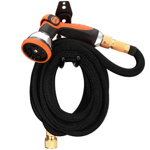 Tuyau d'arrosage flexible Gardebruk - 15m 1/2" 3/4" Inch Wall Mounted - Black