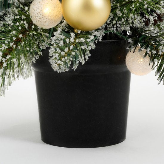 Black Box Trees Sapin de Noël artificiel Kaprun avec décorations H 90 x P 61 cm - Sapin artificiel en pot - Sapin de Noël artificiel d'intérieur - 120 branches - Vert