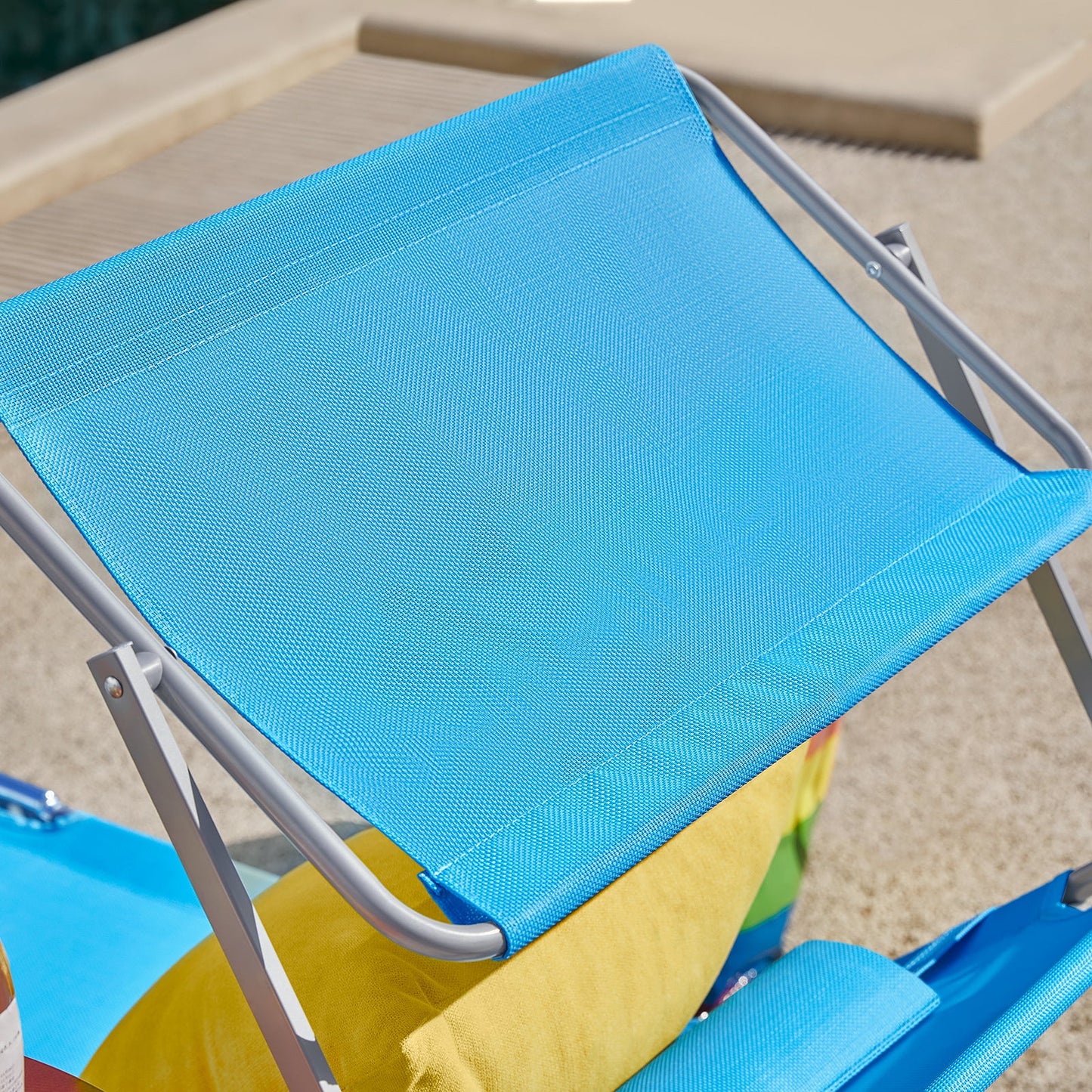 SoBuy Lounger OGS48-B - Coussin amovible - Toit ouvrant réglable - 189 x 28 x 62 cm - Bleu