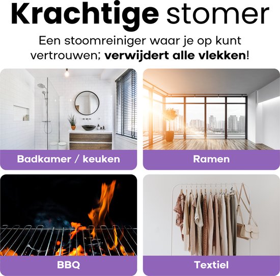 Nettoyeur vapeur Hendriqs® XL 105 °C - Nettoyeur vapeur 1,5 L pour cuisine, salle de bains et barbecue - Nettoyeur vapeur à main - Appareil de nettoyage à vapeur - Nettoyeur vapeur portable - Nettoyeur à vapeur - Machine de nettoyage - Nettoyeur de taches