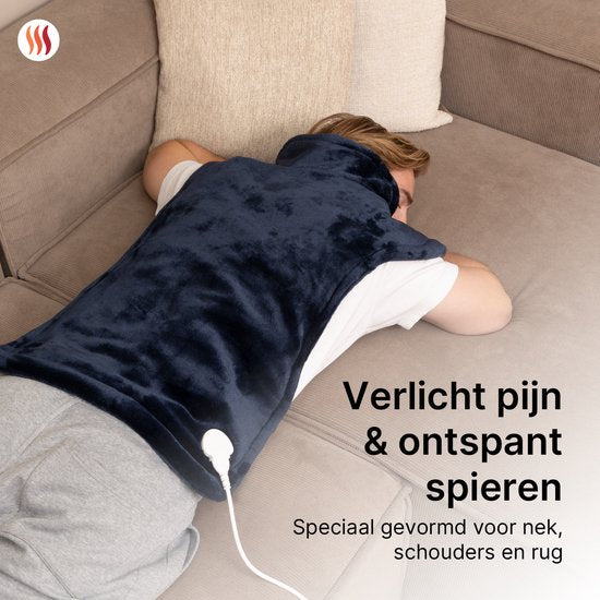 Seranova Coussin chauffant électrique pondéré pour le dos, les épaules et le cou - Coussin chauffant - Coussin chauffant - 1.3KG - 100w - Bleu