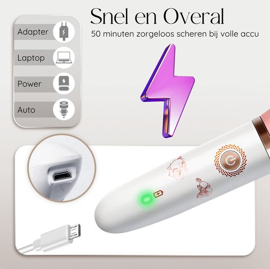 Rasoir Femme - Aisselles - Jambes - Maillot - Rasoir Femme - Epilateur électrique - Epilation visage femme - Tondeuse Femme - Rasoir Femme Bikini - USB Rechargeable