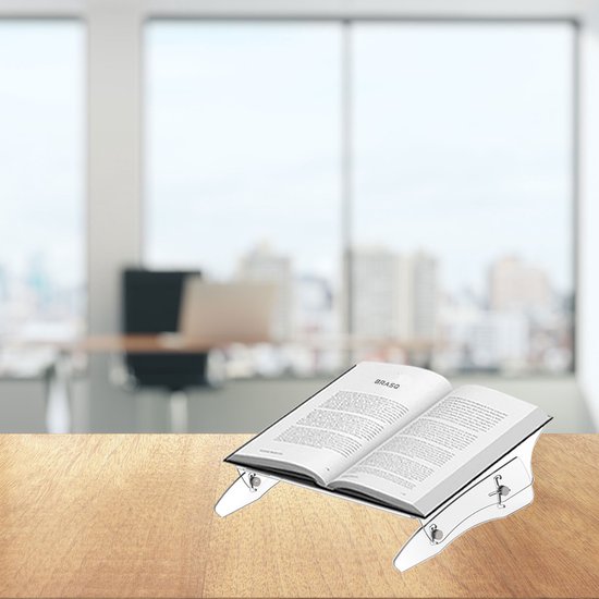 BRASQ Porte-documents en acrylique transparent jusqu'au format A3 - 7 positions - Réglable en hauteur - Inclinable
