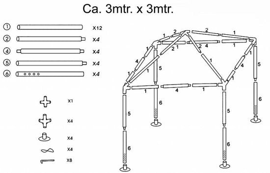 Tente de réception Lifetime - Anthracite - Plastique - 3x3m