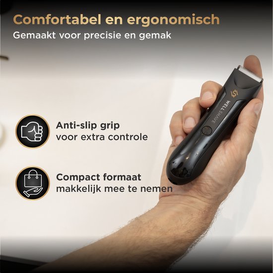 Wellshave Bodygroomer Men and Nose Trimmer - Shave Package 2.0 - Body Trimmer Men - Nose Trimmer Men - Nose Hair Trimmer Shaver for Nose, Pubic Area, Body & Nose