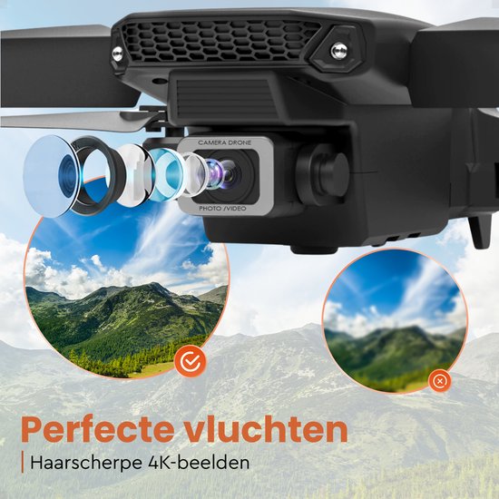 PuroTech Quad Drone 4K Camera - Sac de transport inclus - 3 batteries - 36 minutes de vol - Aucune licence de vol requise - Mini Drone - Adultes / Enfants - Intérieur et extérieur