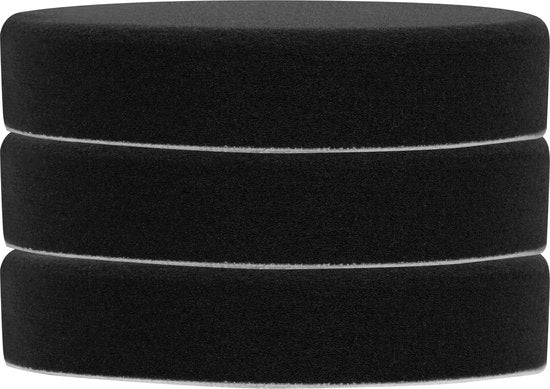 VONROC Disques de polissage/tampons de polissage en mousse pour polisseuses - 125mm, 3 pièces - Noir