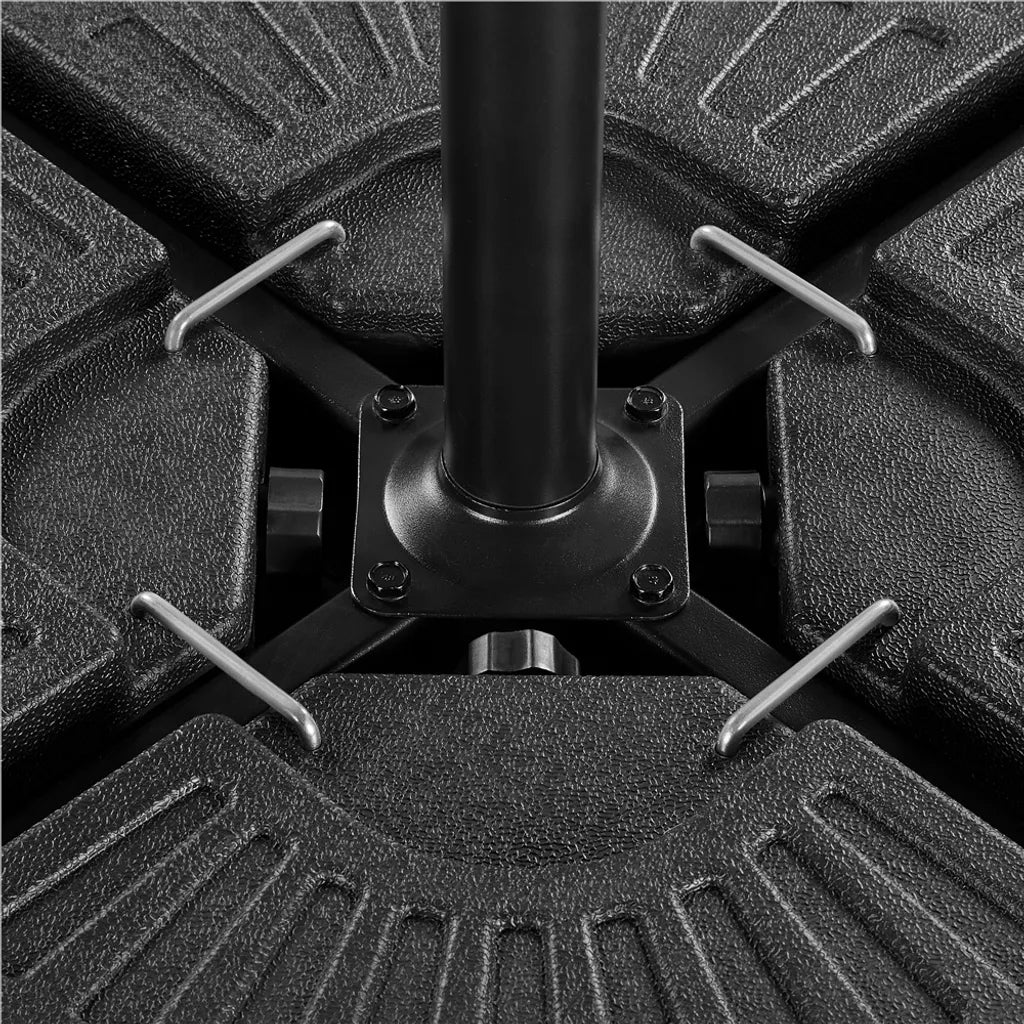 Lot de 4 pieds de parasol Yaheetech - Noir - Poids de parasol rechargeables pour parasol flottant, pouvant contenir jusqu'à 66 kg de sable ou 52 kg d'eau