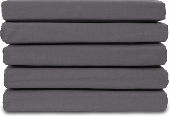 Ten Cate Fitted Sheet - Fitted Sheet Topper 90x200 - Drap-housse 90x200 - Convient pour Topper 90x200 - Satin de coton - Top Matelas 90 x 200 - Hauteur d'angle 10 cm - Anthracite