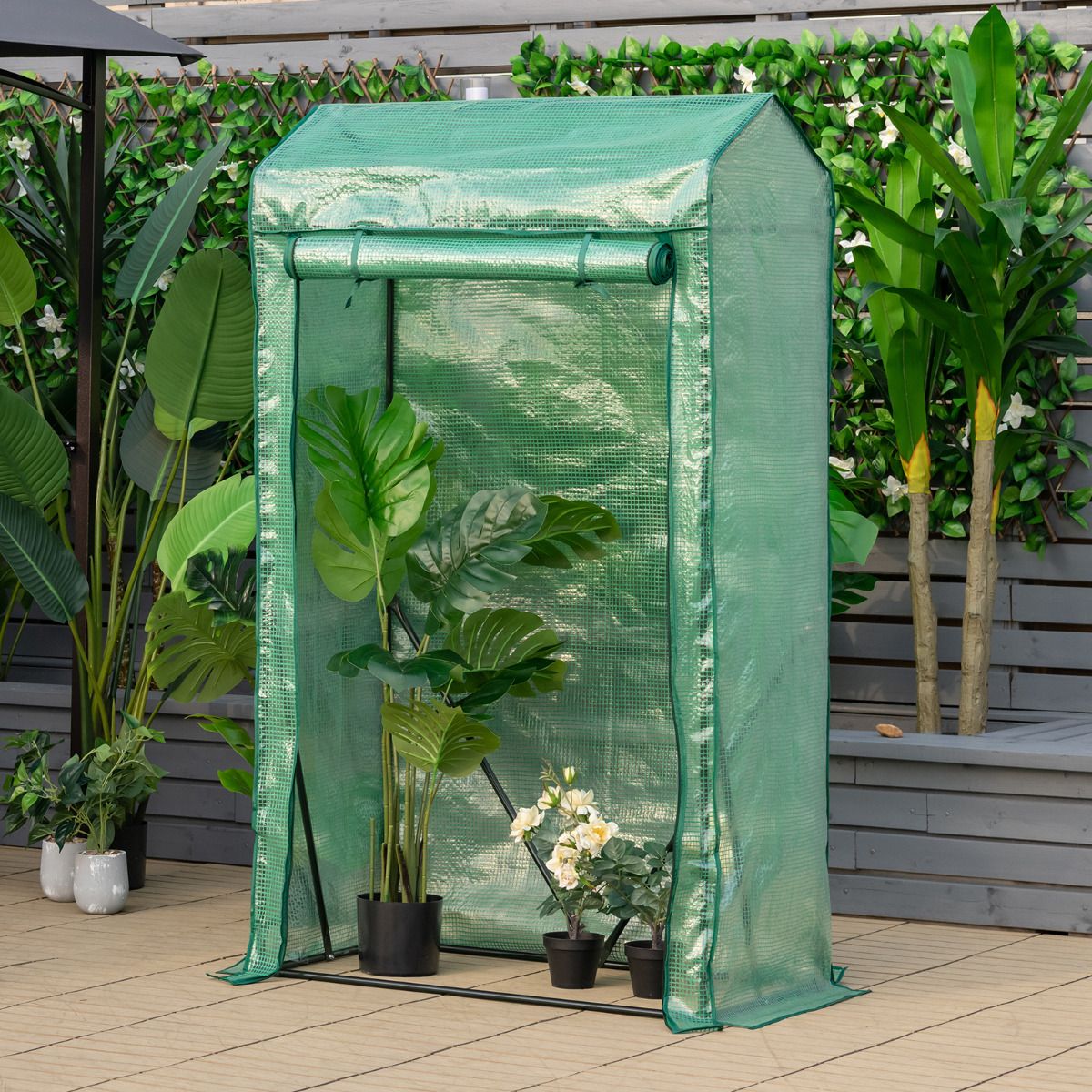 Serre Coast Walk-in Garden - Porte à fermeture éclair pratique - 100 x 50 x 170 cm - Vert