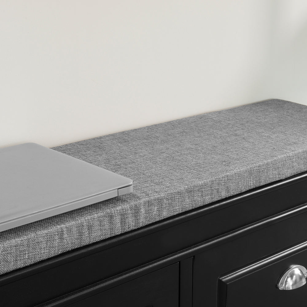 SoBuy FSR64-SCH Meuble de rangement pour chaussures 2 abattants avec coussin - Noir