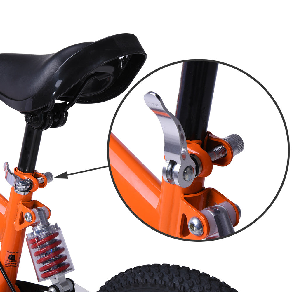 Vélo d'équilibre Deuba 'Renmeister' avec suspension et selle d'entraînement orange