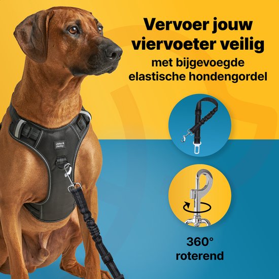 Tapis pour chien Jake and Jacky Car Rear Seat and Trunk Luxe - Tapis pour chien - Housse de protection - Tapis pour chien - Sac de rangement et ceinture de sécurité inclus - 137x148 cm
