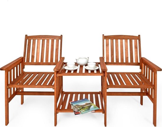 Banc de jardin Casaria 2 places - Bois d'acacia certifié FSC® - 164 cm