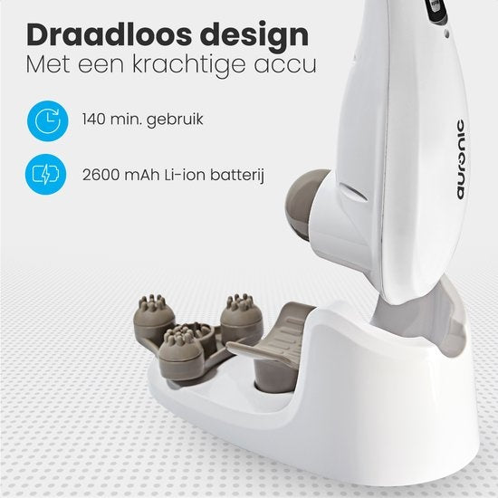 Appareil de massage Auronic Massage du cou et du dos Sans fil 5 accessoires Blanc/gris