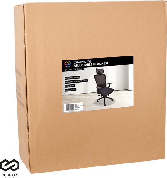 Infinity Goods Ergonomic Office Chair - Chaises de bureau pour adultes - Entièrement réglable - Chaise de bureau - Noir