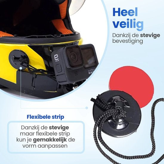 Garpex® Universal Helmet Mount - Support de casque adapté à diverses caméras d'action - Motocyclisme - Universel - Casque de moto