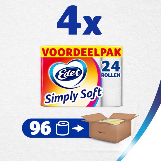 Papier hygiénique Edet Simply Soft - 96 rouleaux - Emballage Advantage