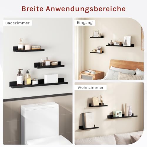 Esituro Étagère murale flottante blanche 50 x 22,9 x 3,8 cm - Étagère murale moderne en MDF - Étagère flottante pour le salon, la chambre à coucher, la cuisine et la salle de bain