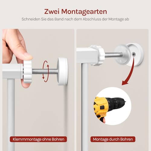 Barrière de sécurité Woltu pour escaliers et portes - blanche - 75-97 cm réglable
