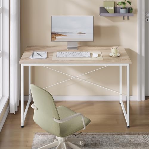 Woltu Bureau d'ordinateur Compact 120 x 60 cm Chêne clair