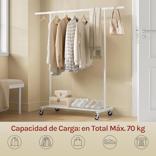 Woltu Industrial Wall Wardrobe with Double Clothes Rod - Black - 92 x 31 cm - Space-saving Open Cabinet System