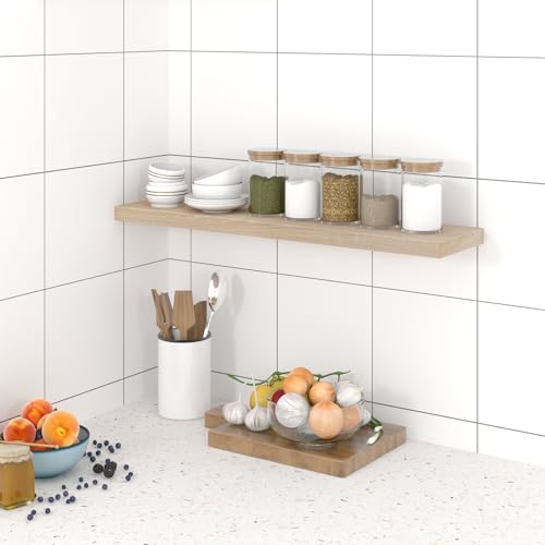 Eugad Etagère murale MDF Chêne 100 cm