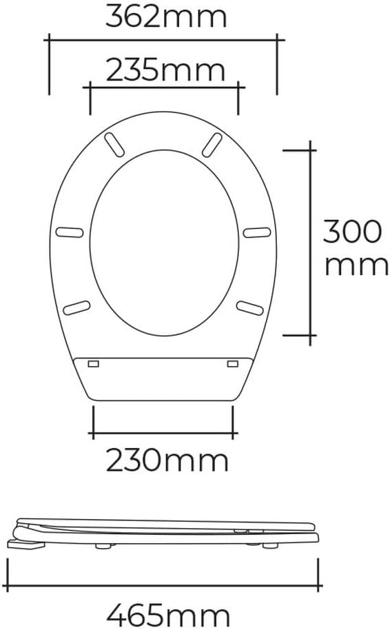 Couvercle de WC EDM - Basic white - 29 x 8 cm - avec vis