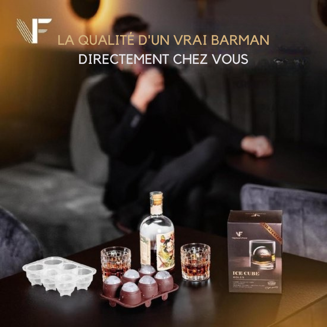 Moules à glaçons Neighbour's Friend - Pack de 2 moules XXL - Lavable au lave-vaisselle - ø4,5 cm - Marron