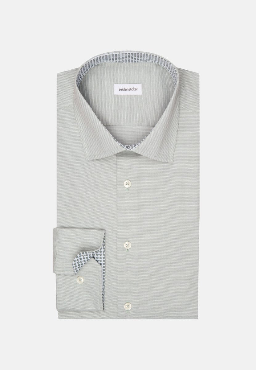Seidensticker Chemise Hommes Long Arm Shaped Fit Kent Collar Green - Taille 44