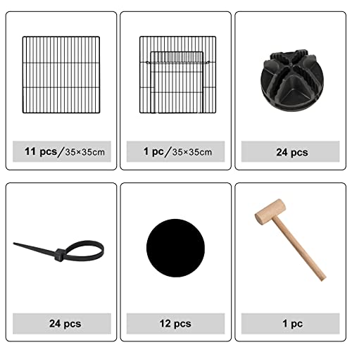 Eugad Clôture modulaire pour petits animaux domestiques Noir 142 x 72 x 36 cm