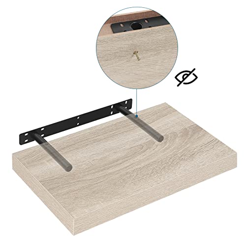 Eugad Wall Shelf 0079QJ - Etagère murale flottante robuste - Chêne Sonoma - 25 cm