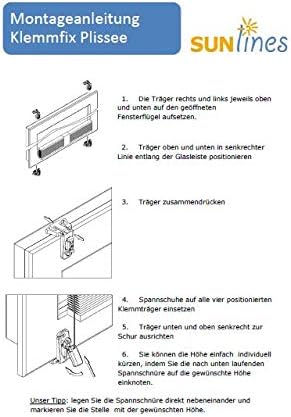 Sunlines Rideau plissé - blanc - 70x150 cm - Translucide
