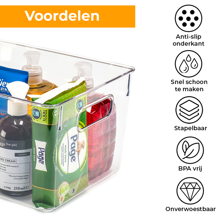Stosh Organiser Trays - Transparent - 30 x 20 x 15 cm - 8.5L - Empilable - Plastique