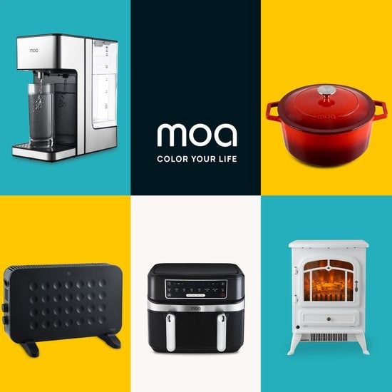 MOA Casserole en fonte - Capacité 5,7 litres - 26CM - Ronde - Toutes sources de chaleur - Egalement pour induction - Poids 5,8 kg - Rouge cerise - C26CB
