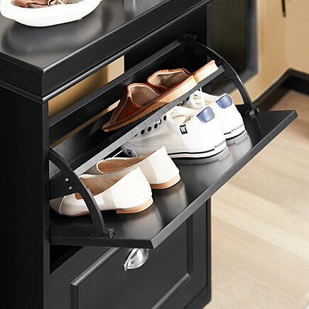 Armoire à chaussures, SoBuy, 2 volets, 68 x 32 x 45 cm, Noir