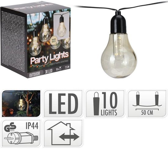 Koopman | Partylights | 30 LEDs | 7.5 m | Warm Light